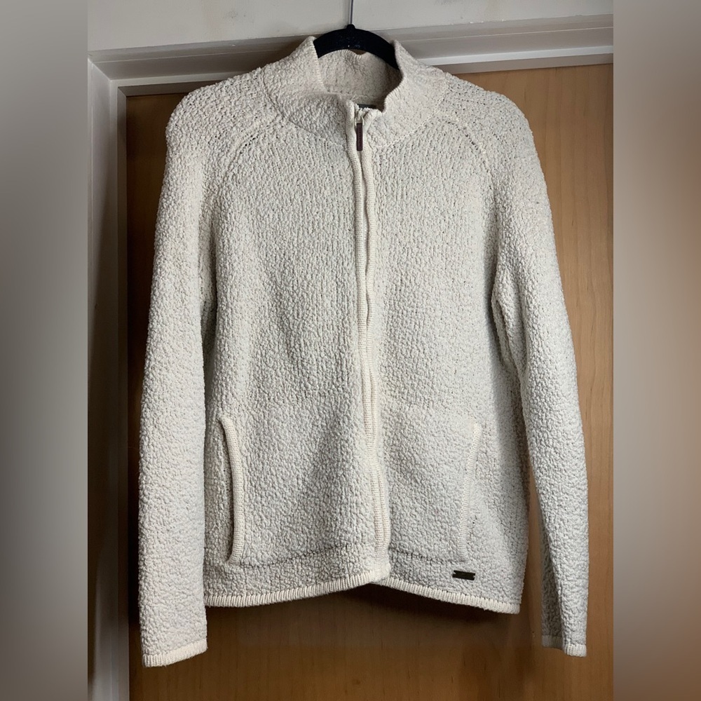 Natural Reflections Cozy Cream Zip-Up Jacket. Size-Large